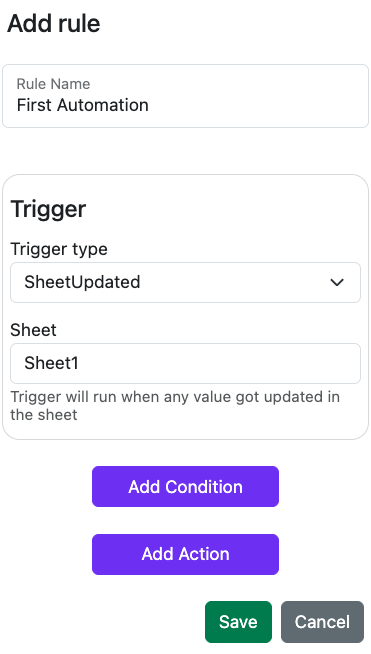 Create New Sheet Automation